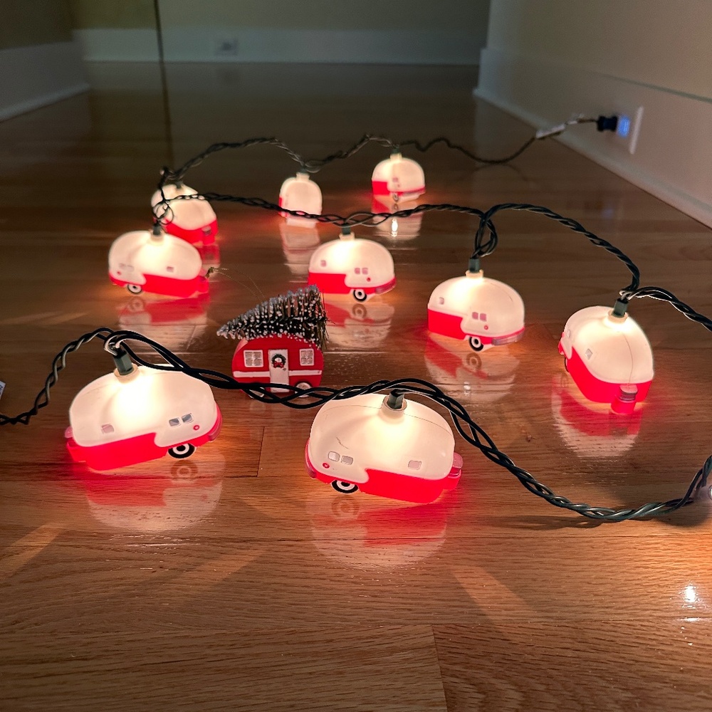 Retro Camper Travel Trailer Light Strand and Camper Ornament